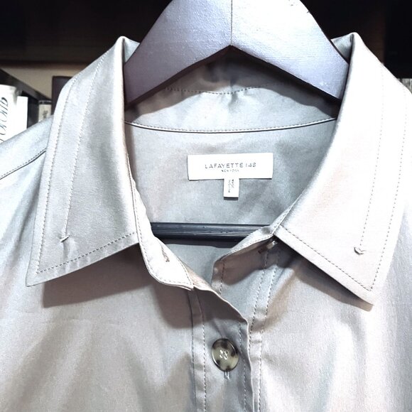 Lafayette 148 New York NWOT Knee-Length Grey/Taupe Dress SZ M - Picture 4 of 12